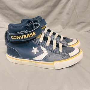 Converse All Star Navy Blue High Top Leather Sneakers Kids Size 13